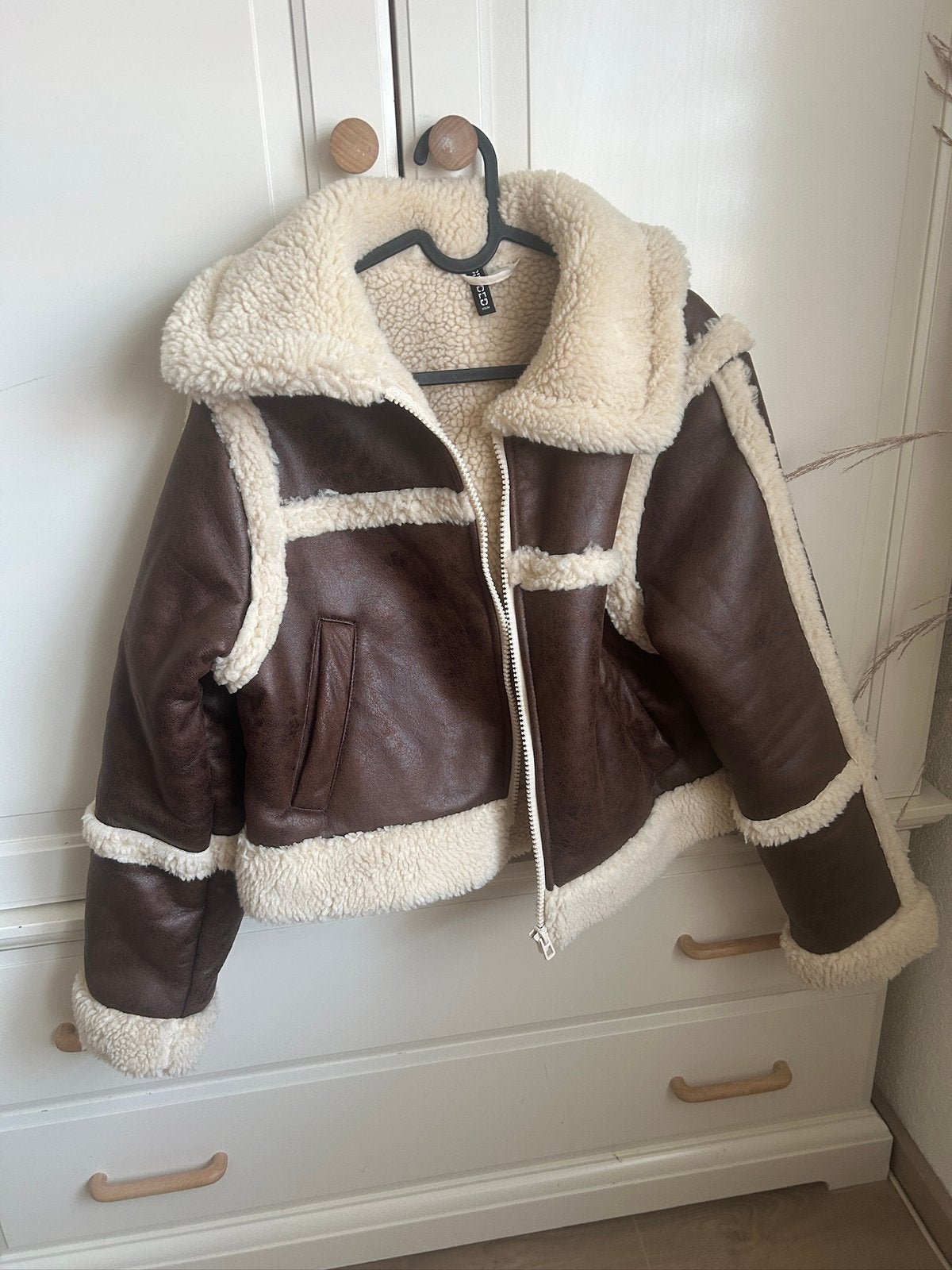 H&M jack bruin met bont. Maat M., Ophalen of Verzenden, Zo goed als nieuw, Maat 38/40 (M), Bruin