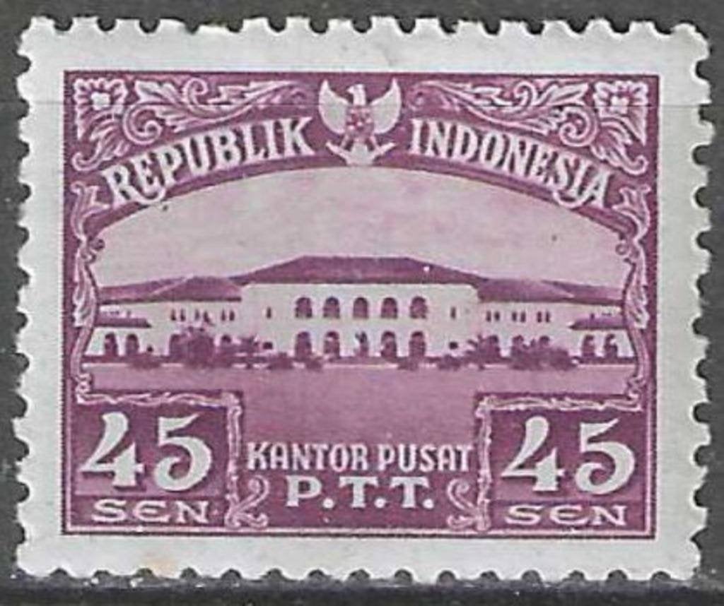 Indonesie 1953 - Yvert 56 - Centrale post in Bandoeng  (PF), Verzenden, Postfris, Zuidoost-Azië