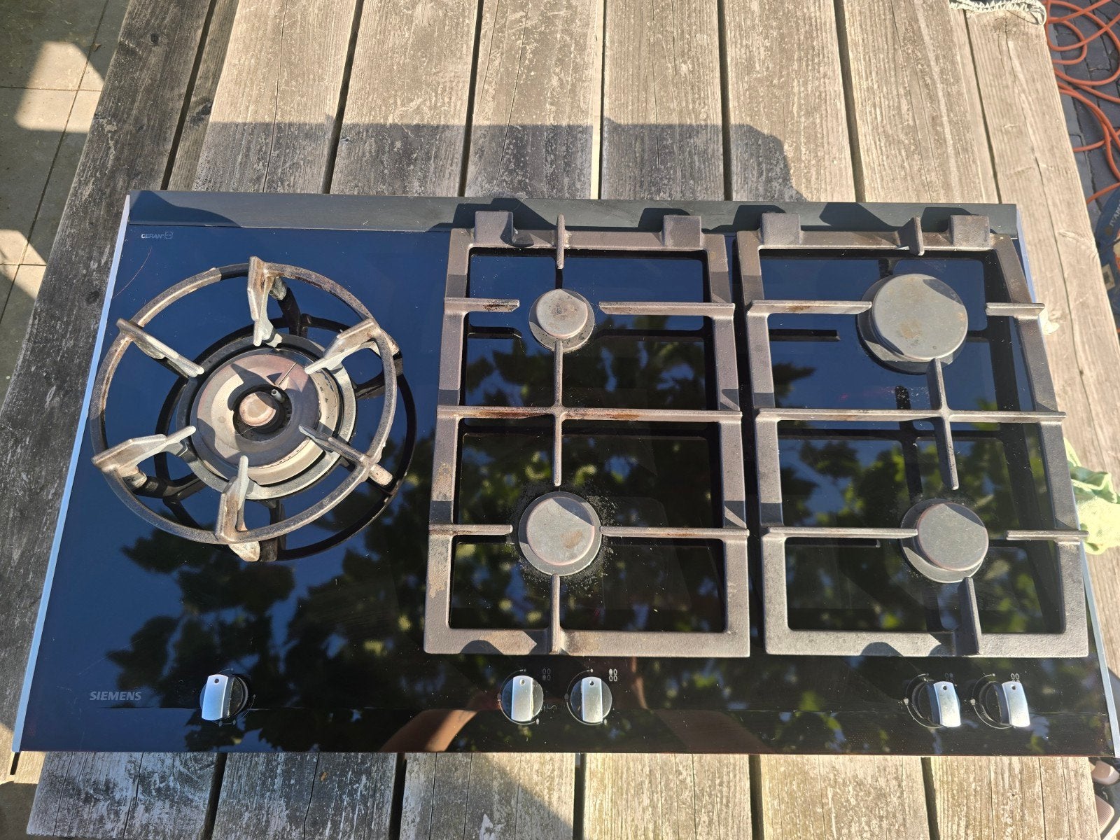 90 cm gas kookplaat met 5 pitten, Witgoed en Apparatuur, Kookplaten, Ophalen, Gebruikt, Inbouw, Gas