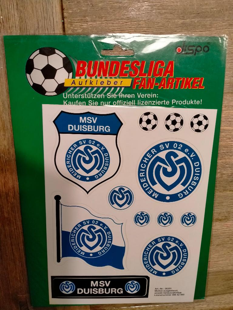 MSV Duisburg Duitsland voetbal stickervel Bundesliga club, Ophalen of Verzenden, Zo goed als nieuw, Buitenlandse clubs
