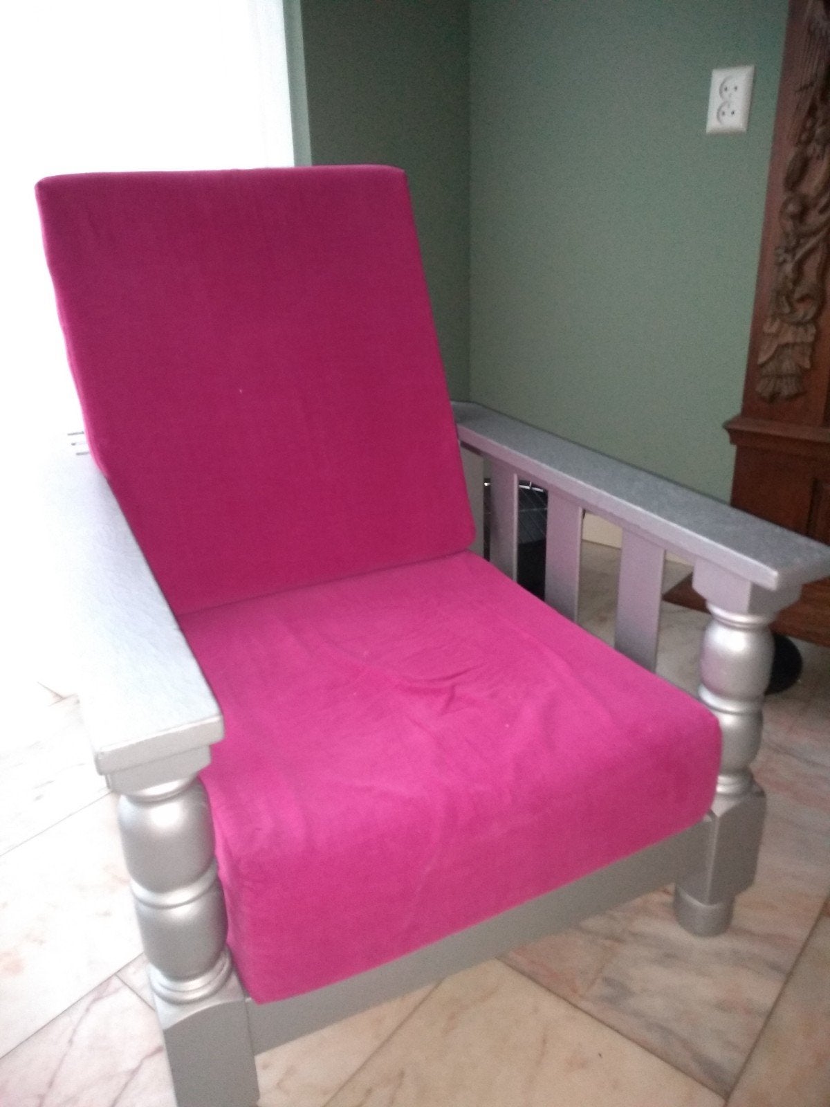 rose Vintage stoel, Huis en Inrichting, Ophalen, Gebruikt, Eenpersoons, Minder dan 75 cm