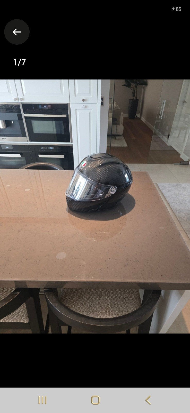 agv sportmodulair glossy carbon xxl / 2xl mooie staat, Ophalen, Tweedehands, XXL, Integraalhelm