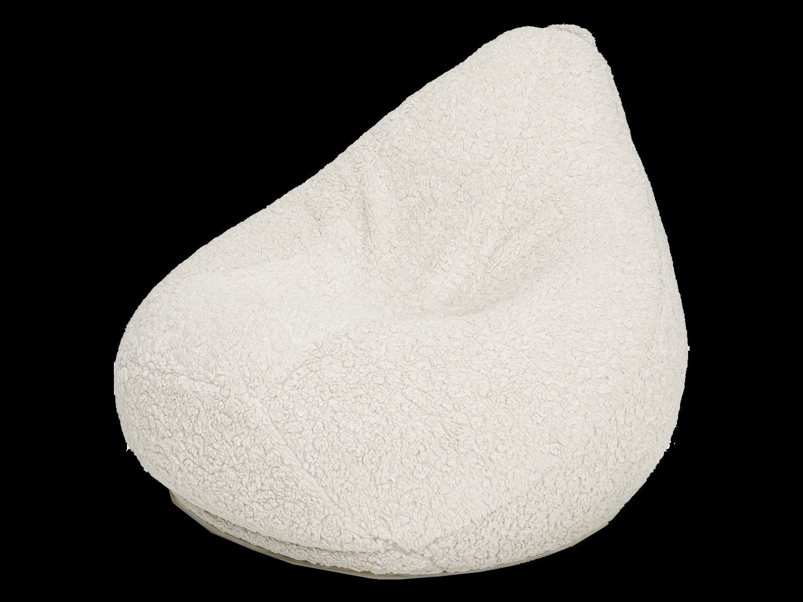 Comfortabele witte zitzak van teddy stof, Ophalen, Zo goed als nieuw, Wit, Zitzak