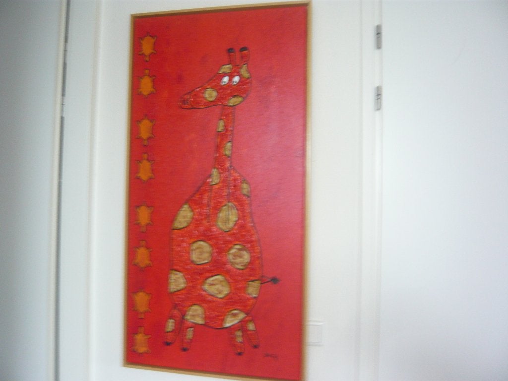 Schilderij Giraf (groot), Huis en Inrichting, Ophalen, Zo goed als nieuw, Schilderij, 100 tot 125 cm