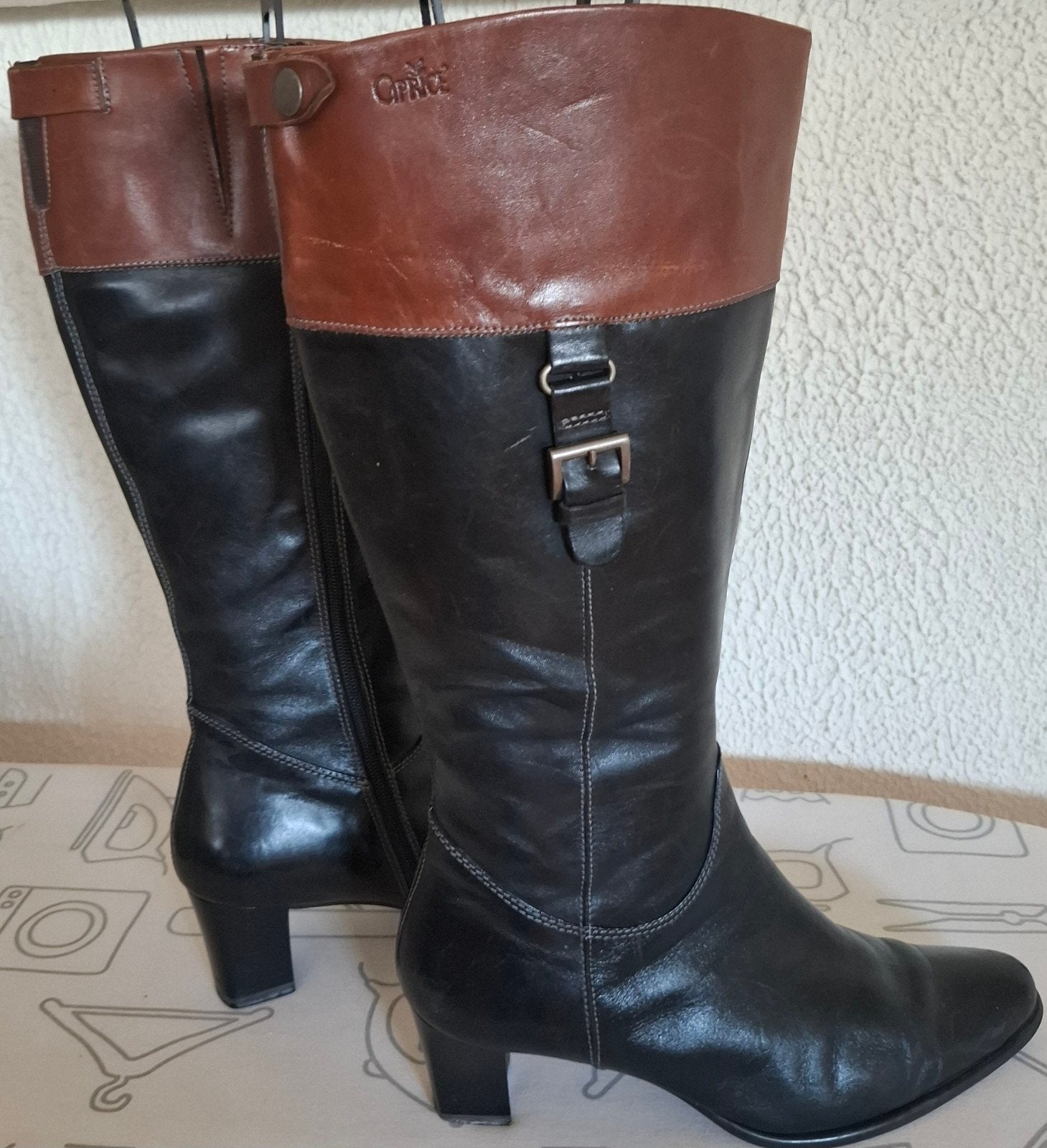 caprice lederen laarzen, Ophalen of Verzenden, Zo goed als nieuw, Zwart