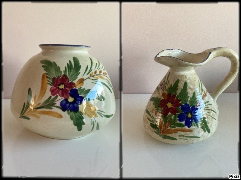 2 Aardewerk vazen "Huizerbont" Pottery de Driehoek Huizen, Ophalen of Verzenden