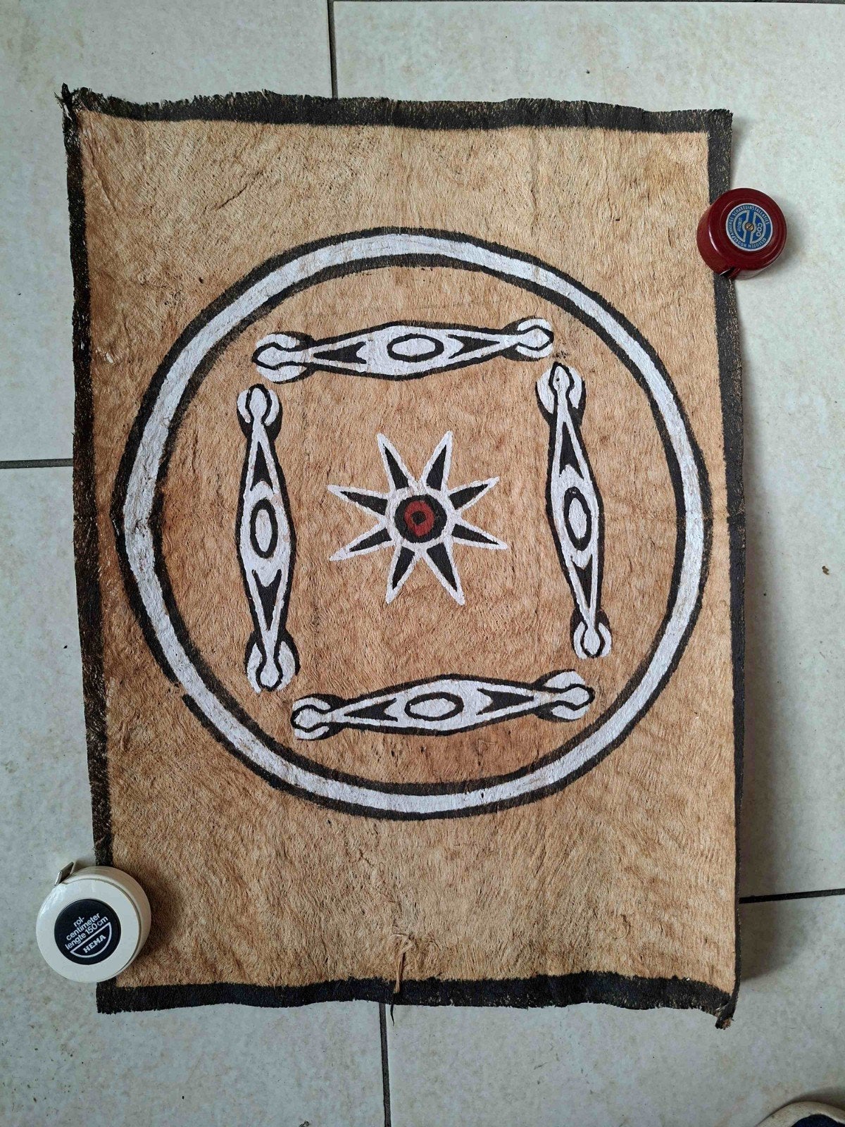 Traditioneel Boombastdoek Asei Eiland, Papoea, Antiek en Kunst, Wanddecoratie, Natuurlijk materiaal, Geschilderd, Papoea-Nieuw-Guinea
