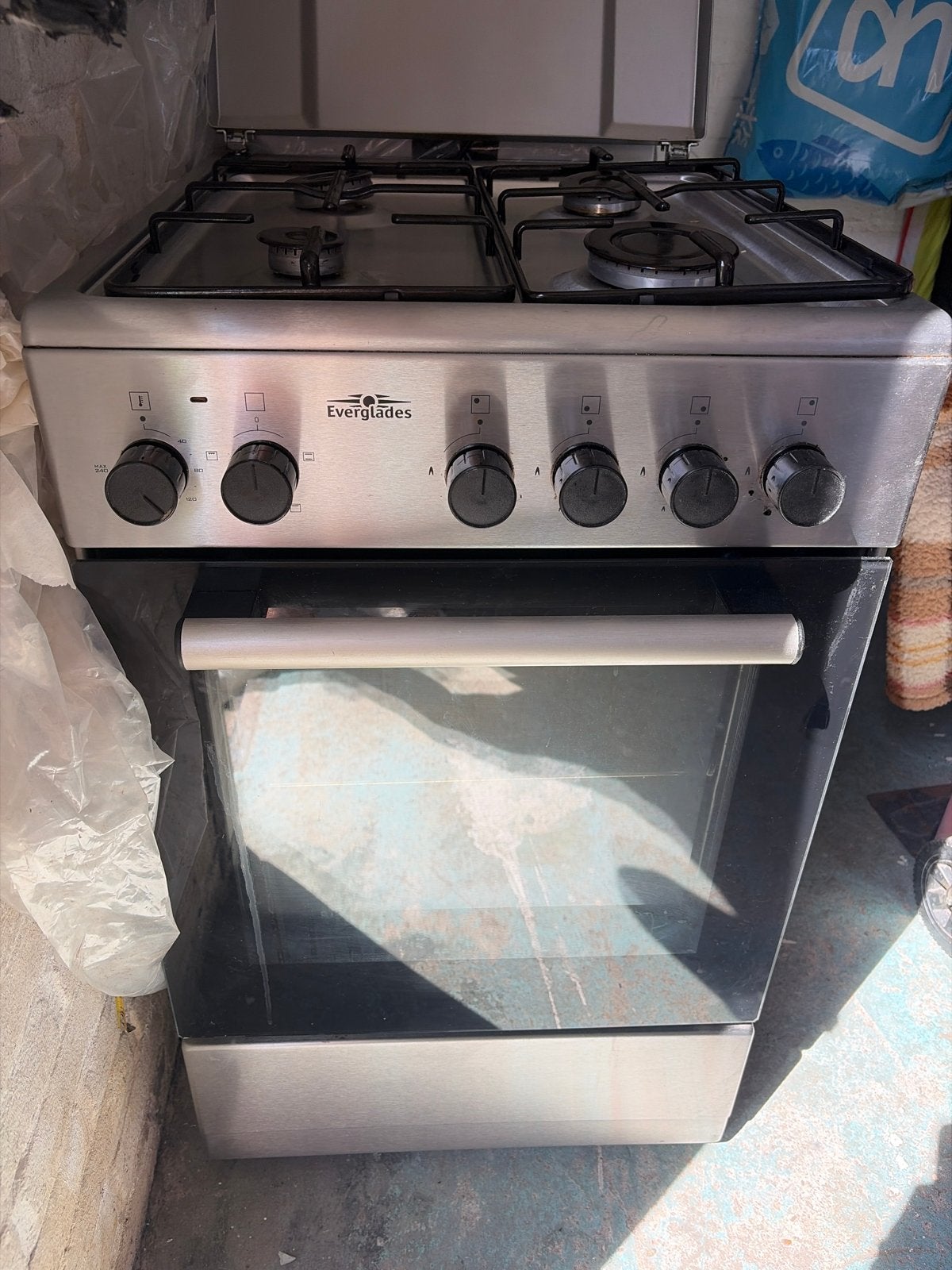 Everglades Oven met 4-pits gasfornuis - 50x58x80 cm, Ophalen, Oven, 60 cm of meer, Gebruikt