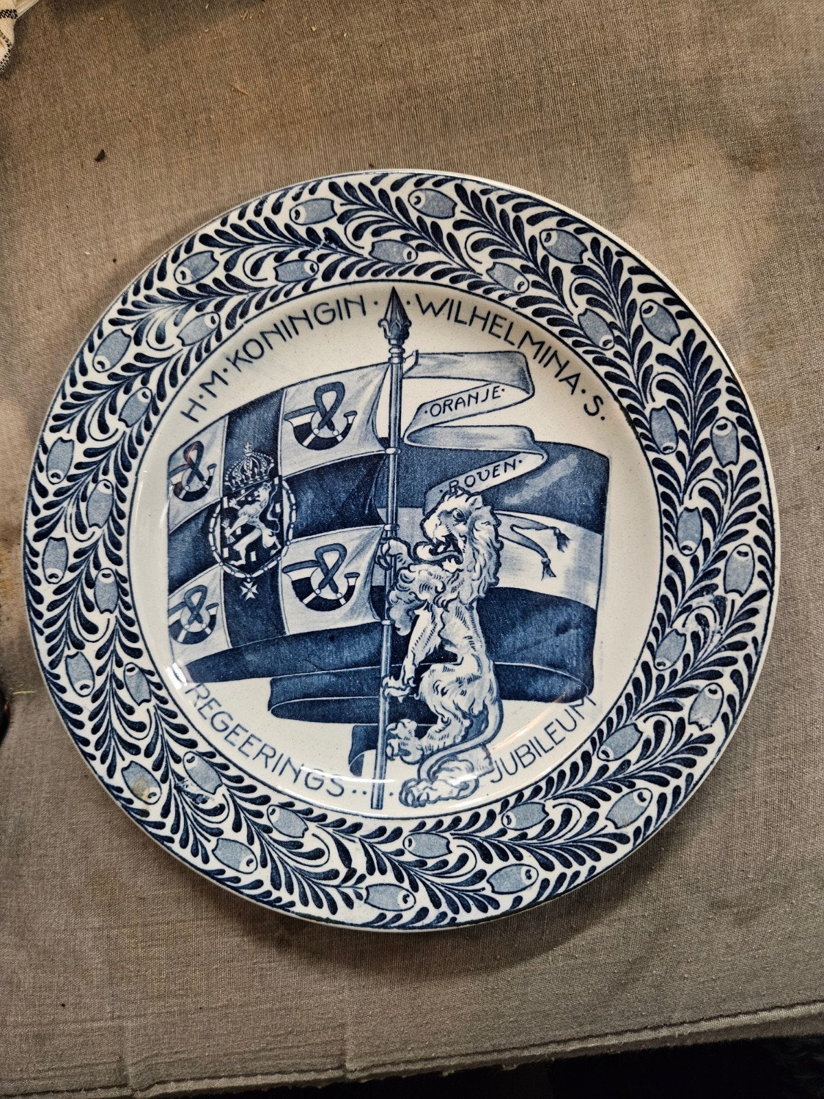 Gedenkbord H.M. Koningin Wilhelmina's Regeeringsjubileum, Ophalen of Verzenden
