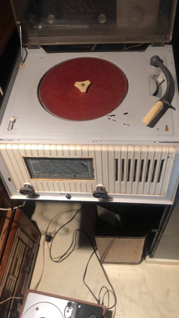 vintage Philips tafel-radiogrammofoon type HX348A, Antiek en Kunst, Ophalen of Verzenden