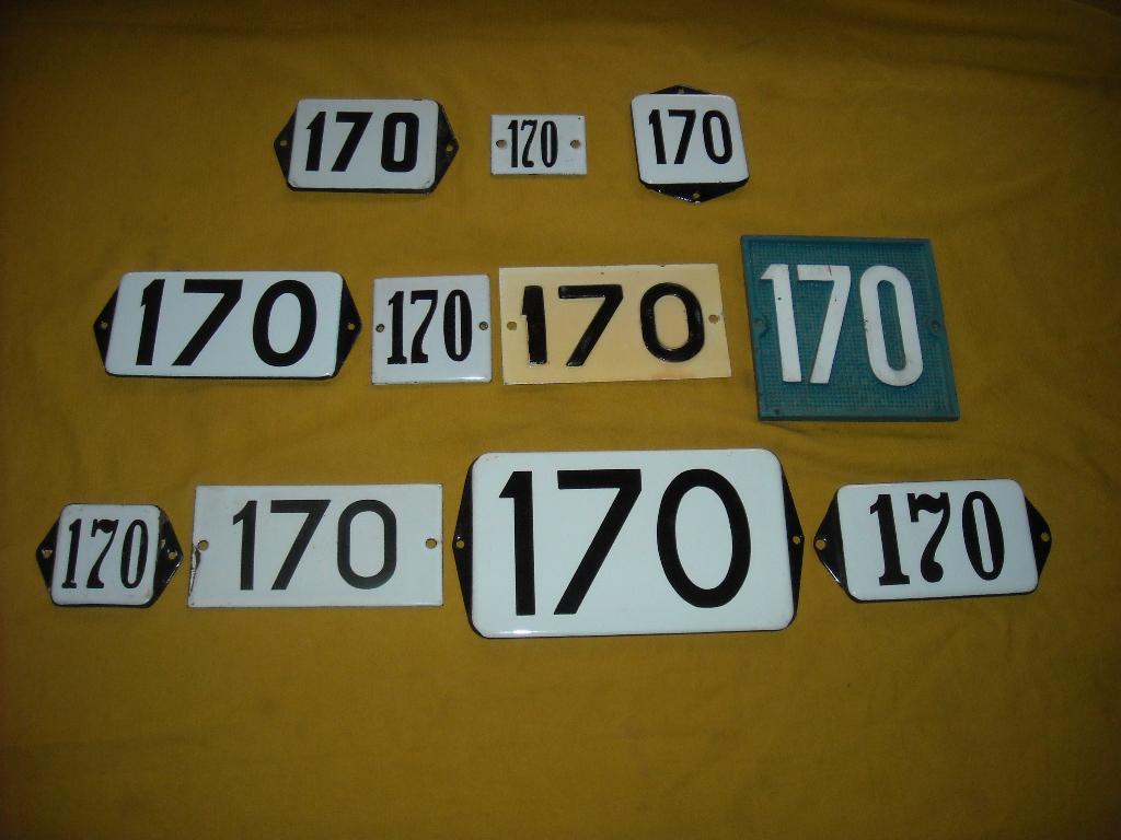 oud emaille huisnummer 170 ook 171 172 173 174 175 176 177 1, Ophalen of Verzenden
