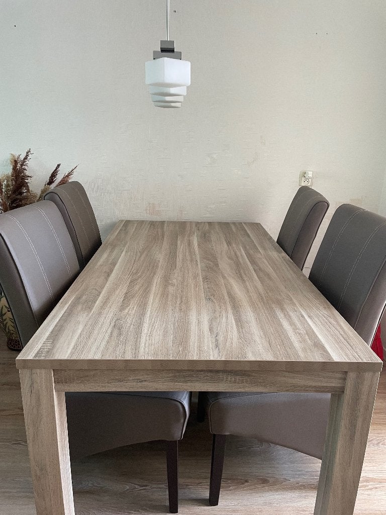 Eethoek met 4 stoelen, Huis en Inrichting, Ophalen, Overige materialen, 100 tot 150 cm, 50 tot 100 cm