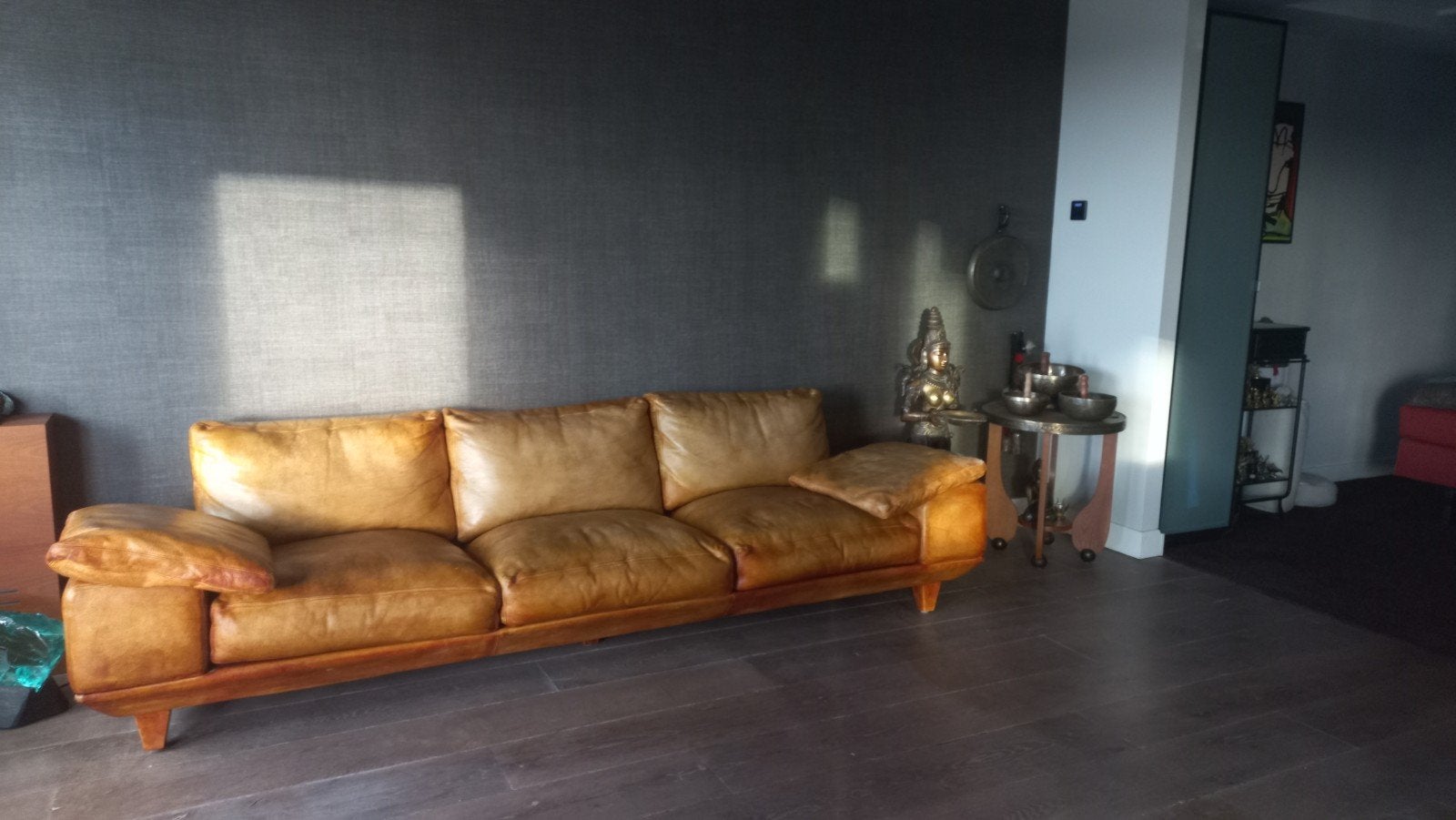 Molinari Italiaans design  bank, Ophalen, Gebruikt, Leer