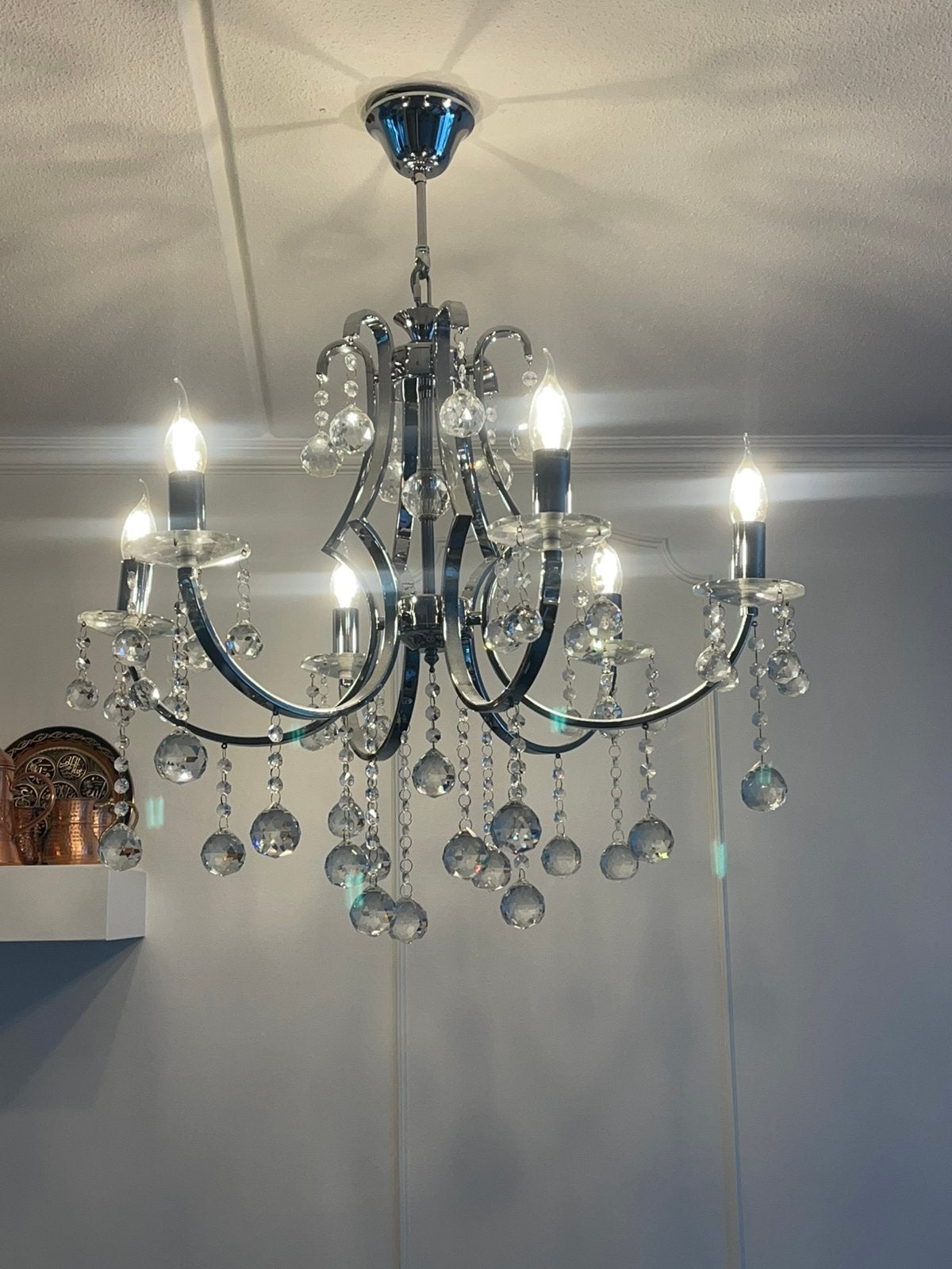 Mooi kroonluchters  lampen 2 stuks, Ophalen, Zo goed als nieuw