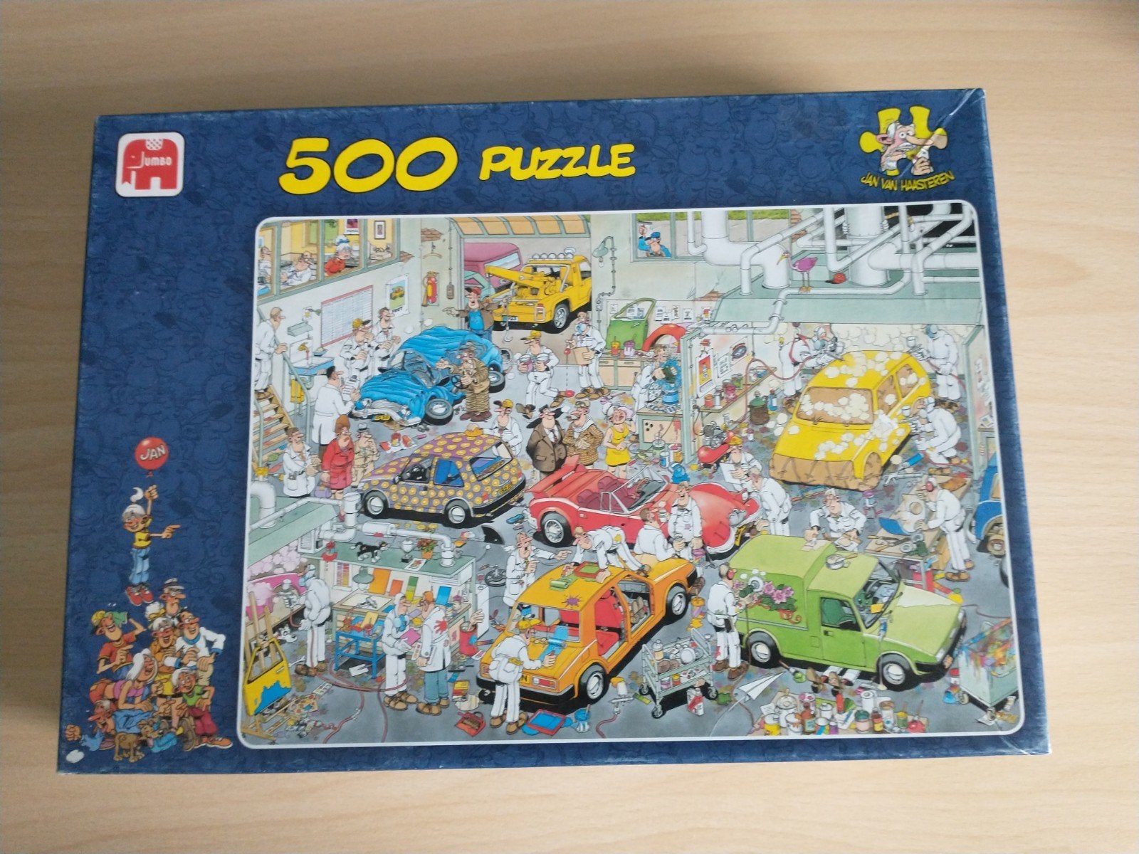 Jan van Haasteren puzzel autospuiterij 500 stuks, Ophalen of Verzenden, 500 t/m 1500 stukjes, Zo goed als nieuw