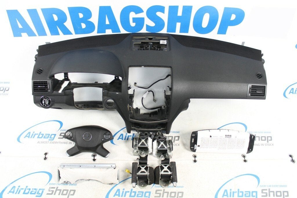 Airbag set - Dashboard 4 spaak Mercedes C klasse W204, Gebruikt, Ophalen of Verzenden