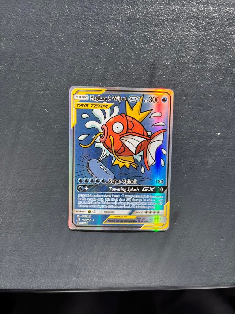 Magikarp & Wailord GX 161/181 - Prima staat, Ophalen of Verzenden, Zo goed als nieuw, Losse kaart, Foil