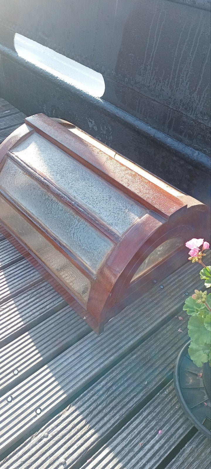 Decoratieve houten kist met glazen panelen, Ophalen, Zeilboot of Motorboot