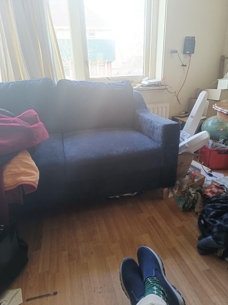 Donkerblauwe Seats and Sofas 3-persoonsbank, Ophalen of Verzenden, Zo goed als nieuw