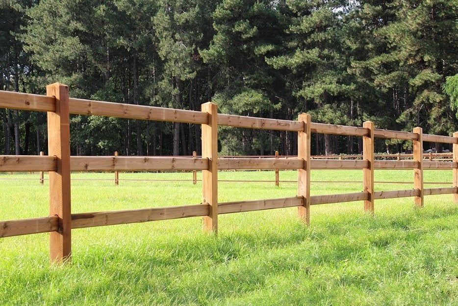 22. Omheining | houten omheining | doorsteek omheining, Dieren en Toebehoren, Stalling en Weidegang, Weidegang, 4 paarden of pony's of meer