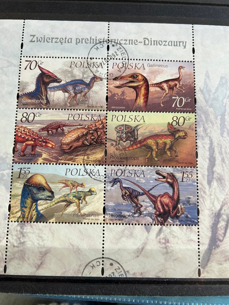 Polen 2000. Blok. Dinosauriërs., Ophalen of Verzenden, Polen, Gestempeld