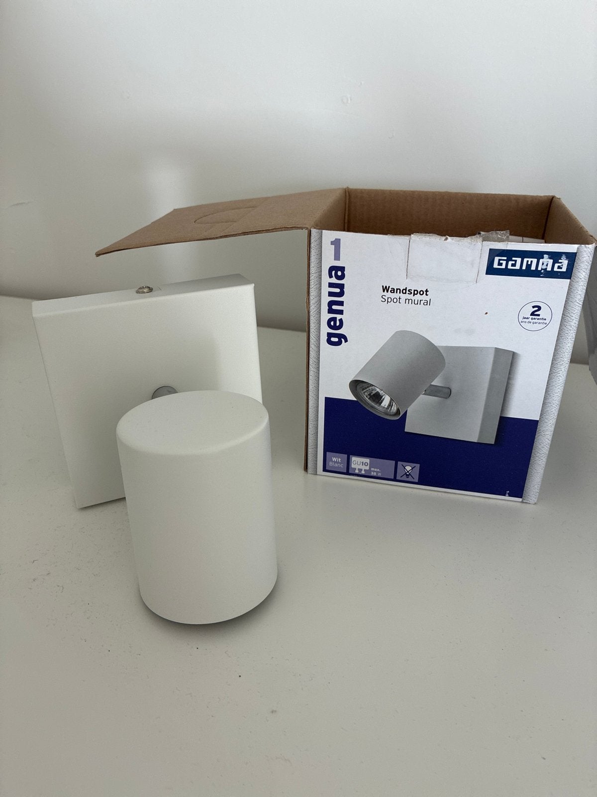 Gamma Genua 1 Wandspot - Wit - Nooit gebruikt, Huis en Inrichting, Lampen | Spots, Ophalen, GU10, Overige merken, Geschikt voor wandmontage