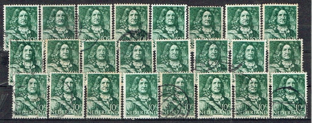 Nederland 1943 nr. 413 Zeehelden (!) Johan Evertsen 22x, Postzegels en Munten, Verzenden, Gestempeld, Overige thema's