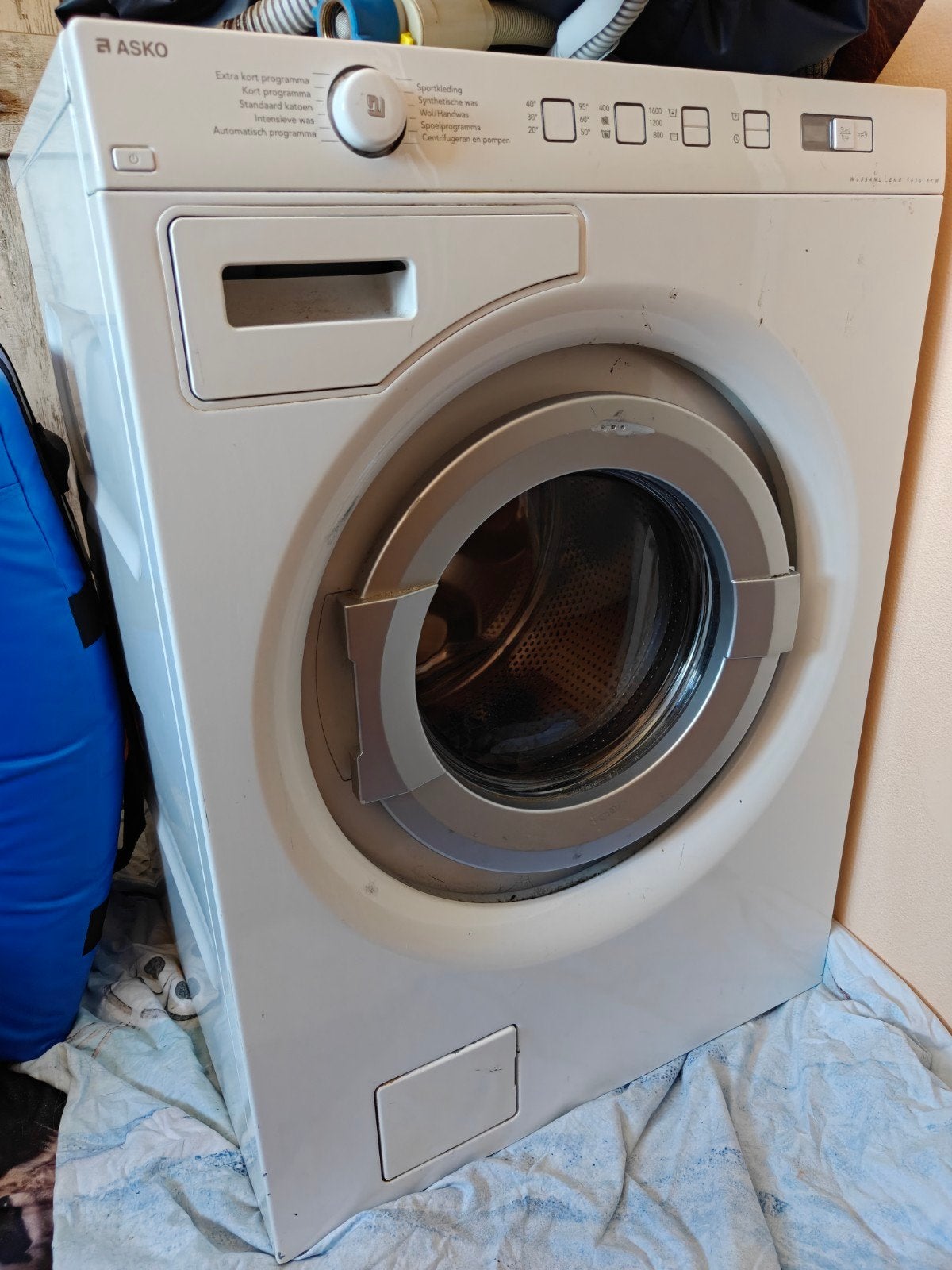 Asko Wasmachine met werk - Voorlader - Gebruikt, Witgoed en Apparatuur, Wasmachines, Ophalen, Gebruikt, Voorlader, Kort programma