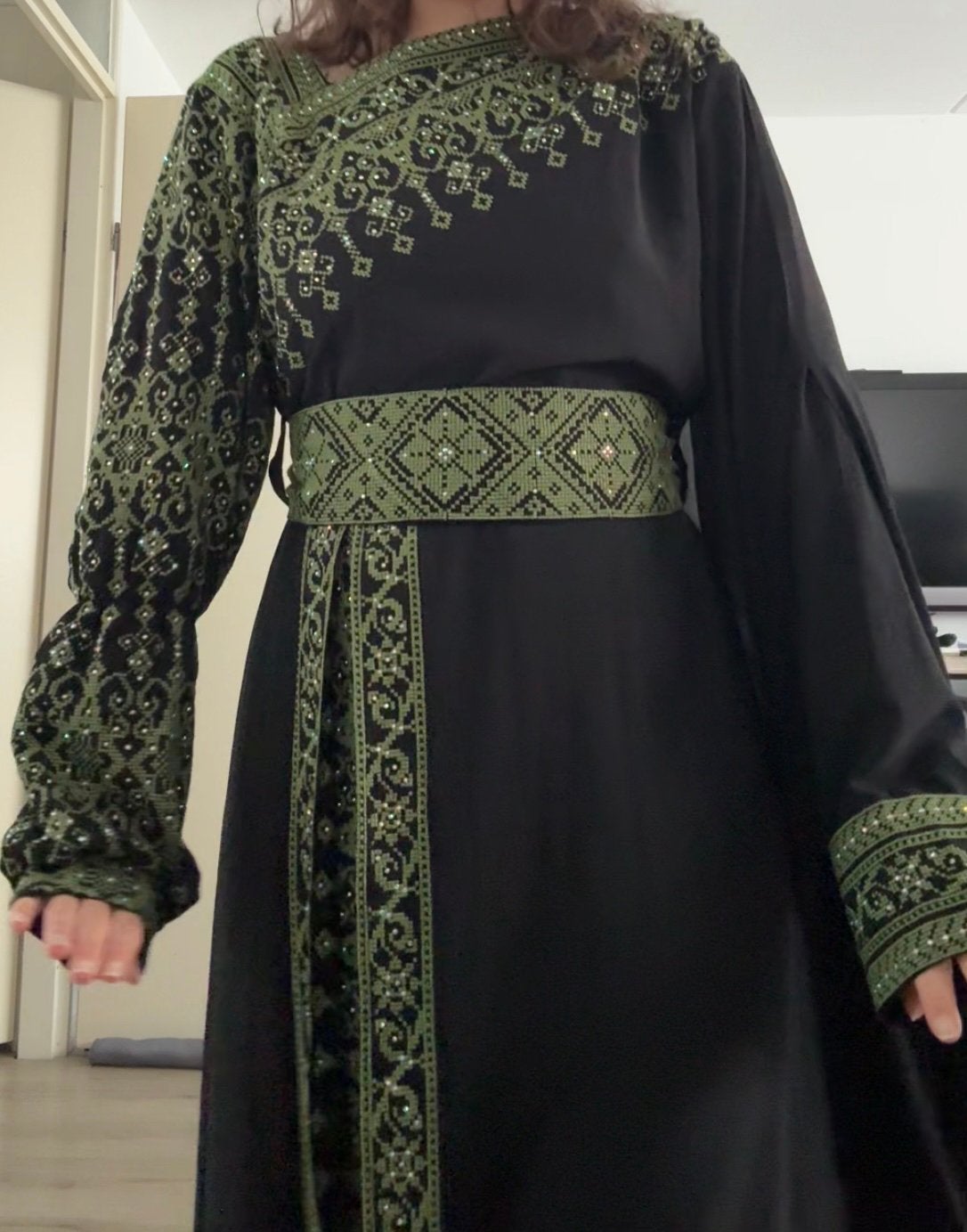 Palestijnse jurk, Maat 38/40 (M), Overige typen, Zwart, Ophalen of Verzenden