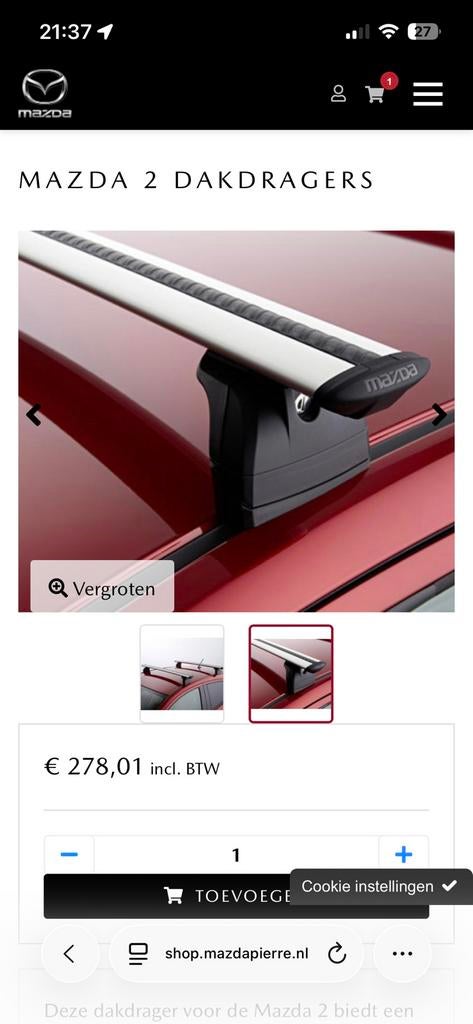 Orginele Mazda 2 dakdragers, Ophalen of Verzenden, Gebruikt