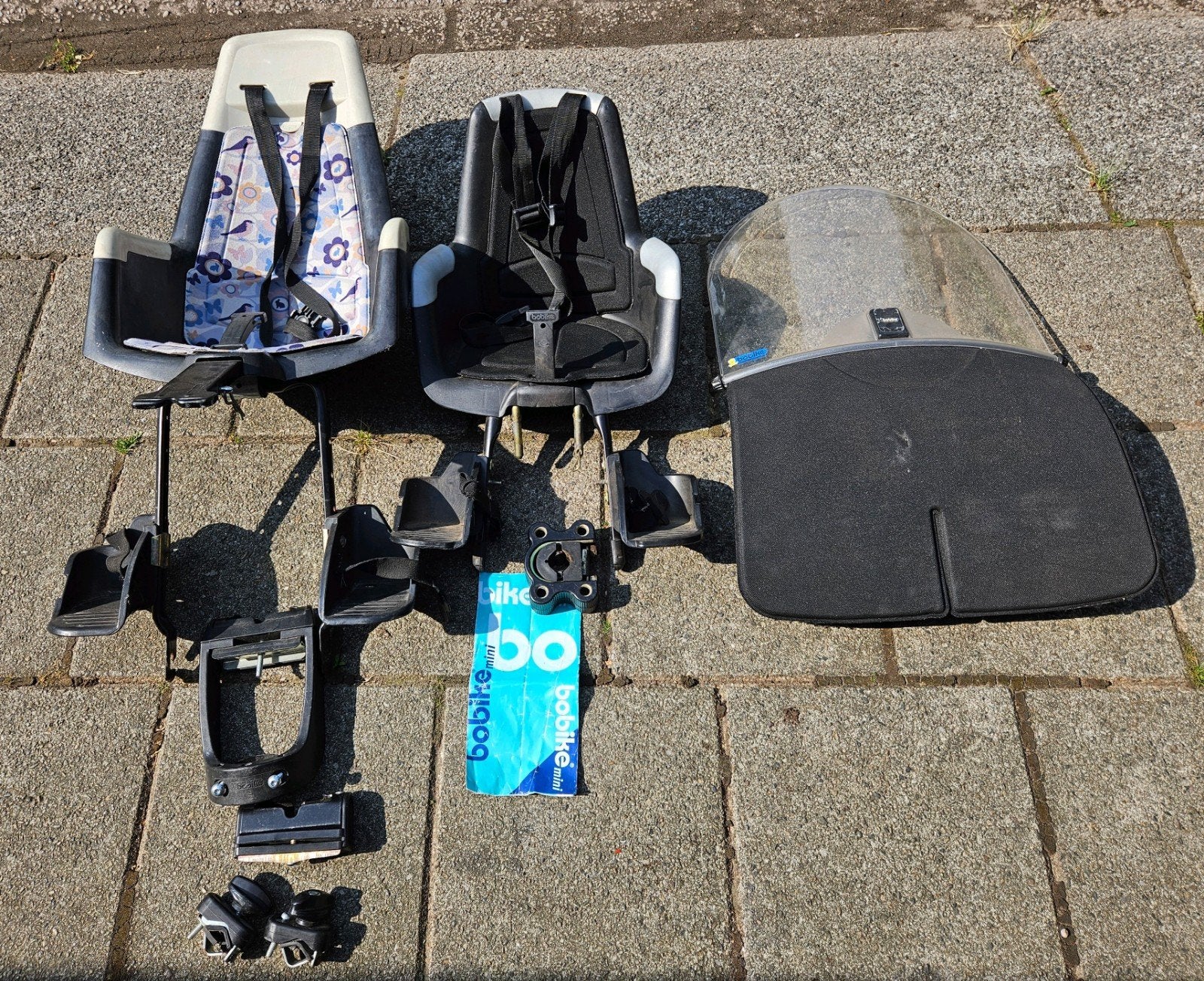 Complete set Bobike fietsstoeltjes incl. windscherm, Ophalen, 9 t/m 36 kg, Bobike, Gebruikt