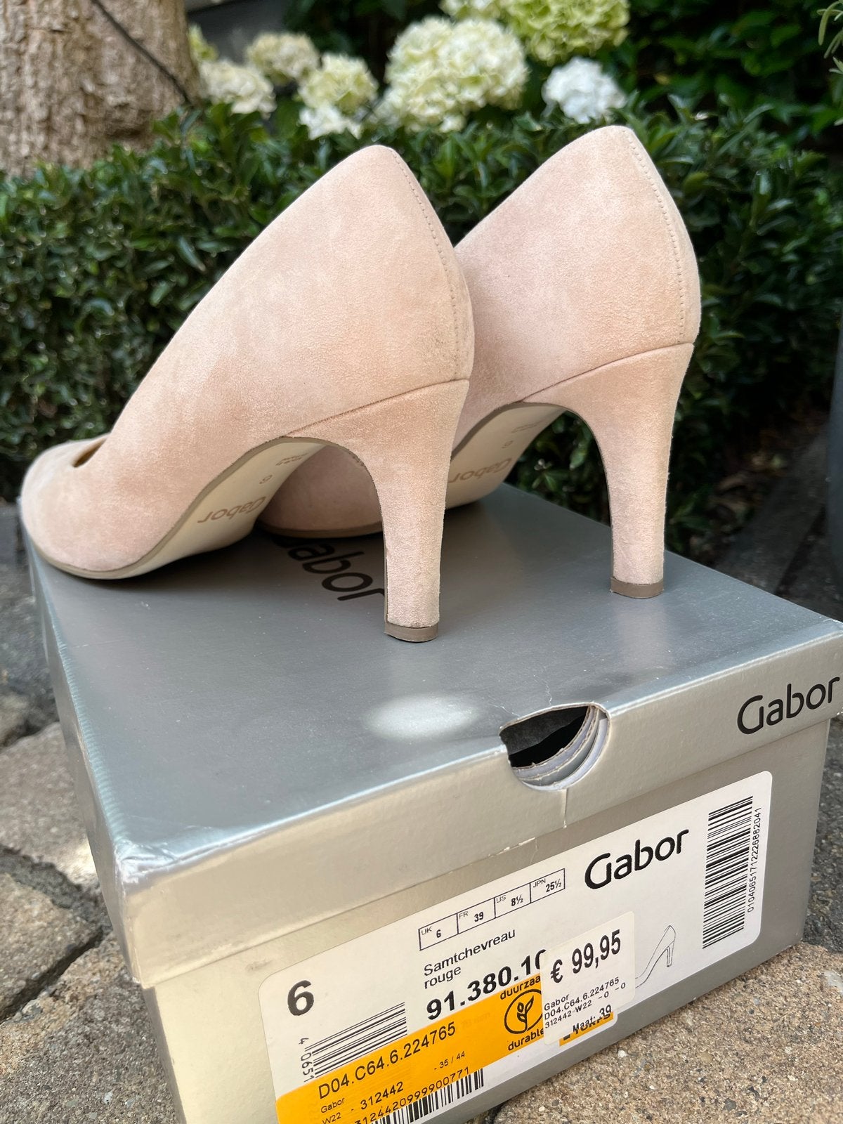 Gabor suède pumps - zacht roze/nude maat 39, Pumps, Beige, Ophalen of Verzenden, Zo goed als nieuw