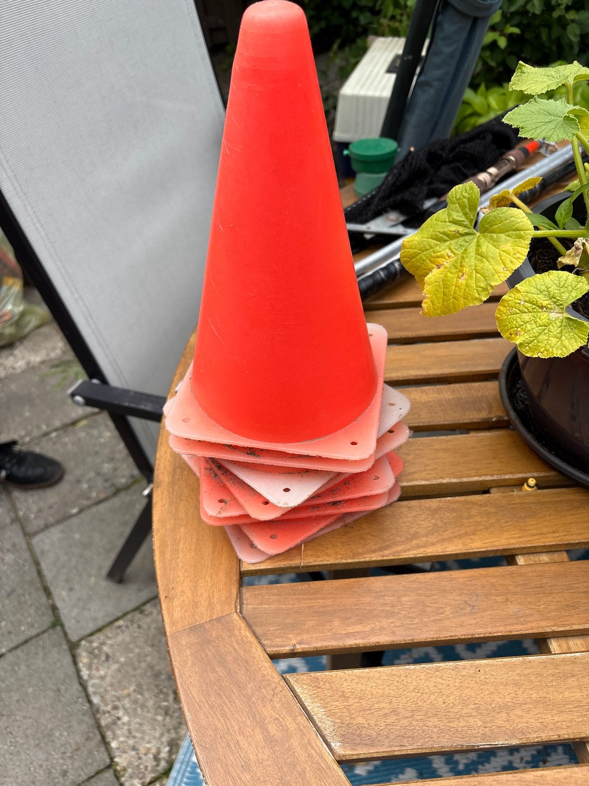 Trainingskegels 8 stuks - Oranje pionnen voor training, Ophalen of Verzenden, Gebruikt