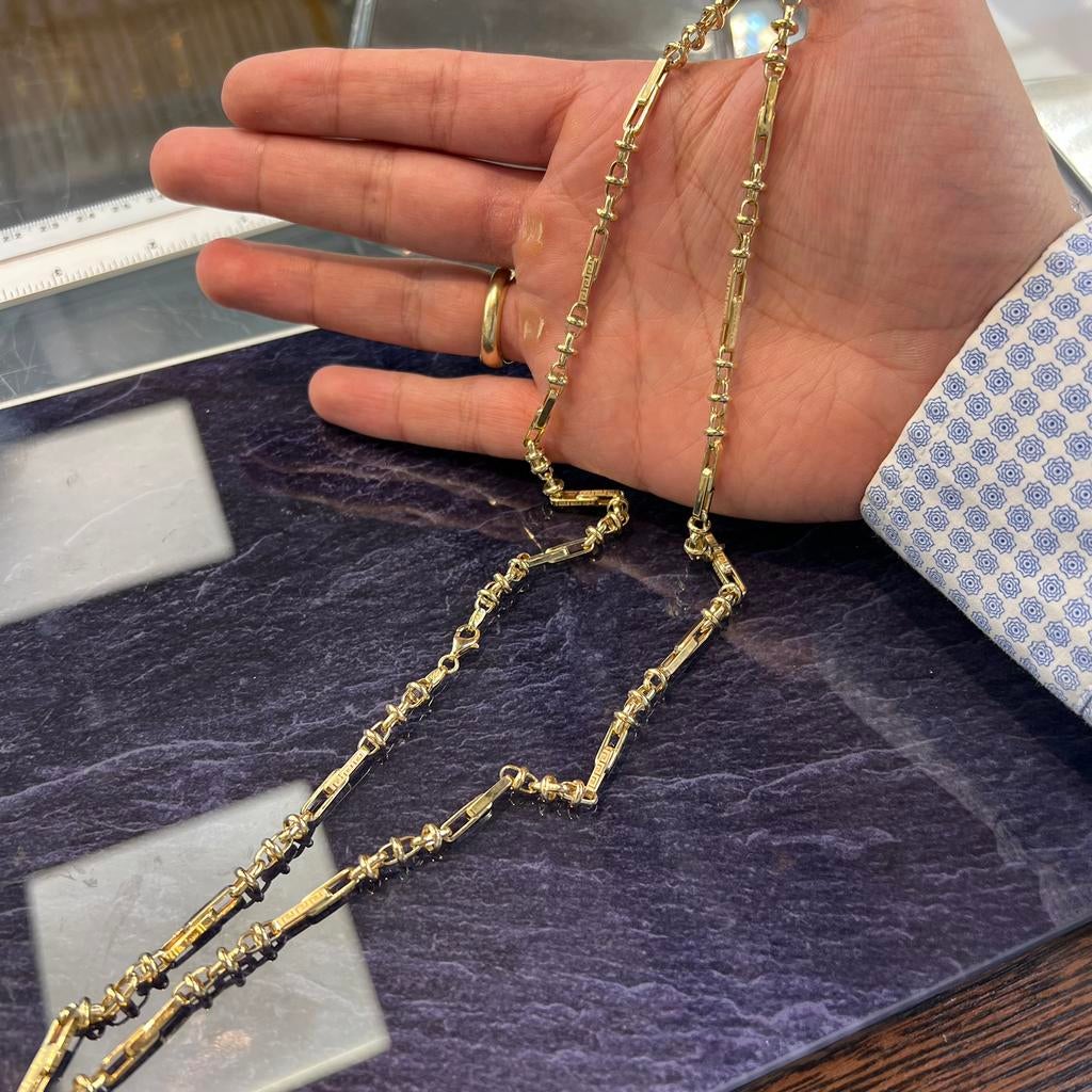 14 karaat gouden ketting prachtig schakel monte carlo, Ophalen of Verzenden, Nieuw, Goud