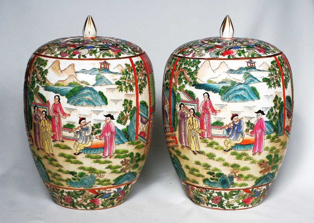 Antieke Chinese Familie Rose grote Dekselpotten/Gemberpotten, Ophalen, Steen/keramiek, Handgemaakt, Overige typen