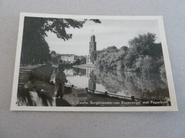 Zwolle 1957 Burgemeester van Royensingel met Peperbus, Ophalen of Verzenden, 1940 tot 1960, Gelopen, Overijssel