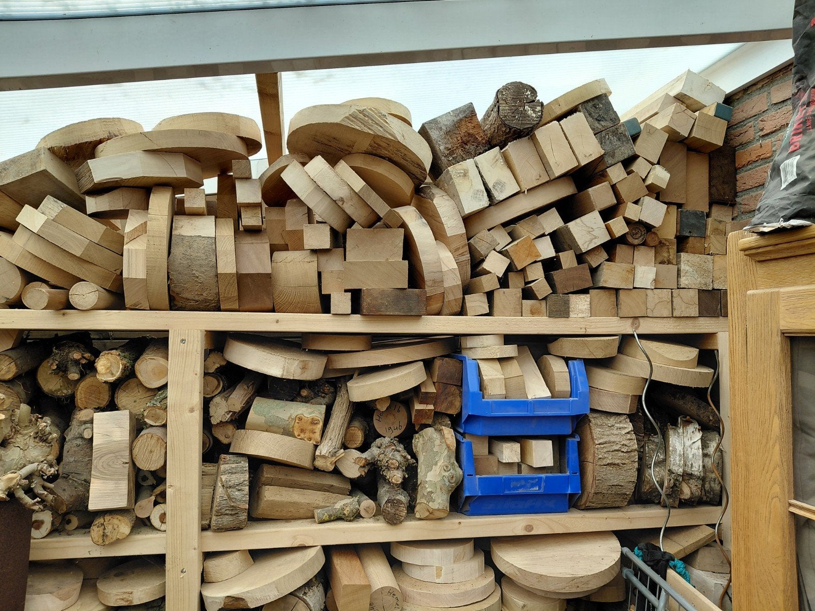 hout voor houtdraaien, houtdraaibank, planken, blokken, Doe-het-zelf en Verbouw, Hout en Planken, Ophalen, Minder dan 25 mm, Eiken