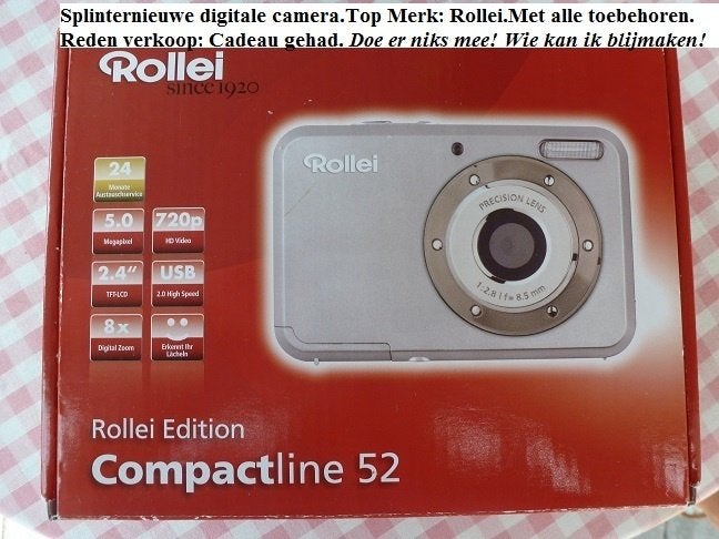 Nieuw.Digitale fotocamera.Compactcamera.Top Merk:Rollei., Nieuw, Ophalen of Verzenden, Compactcamera, Overige Merken