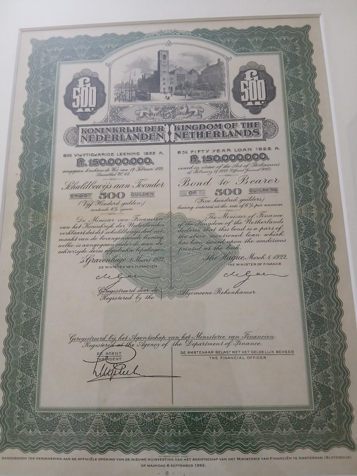 Waarde certificaat, Postzegels en Munten, Aandelen en Waardepapieren, Ophalen of Verzenden