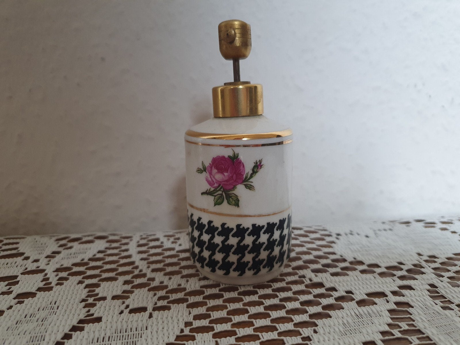 Vintage porselein parfum verstuiver Bavaria, Verzamelen, Parfumverzamelingen, Ophalen of Verzenden, Zo goed als nieuw, Parfumfles