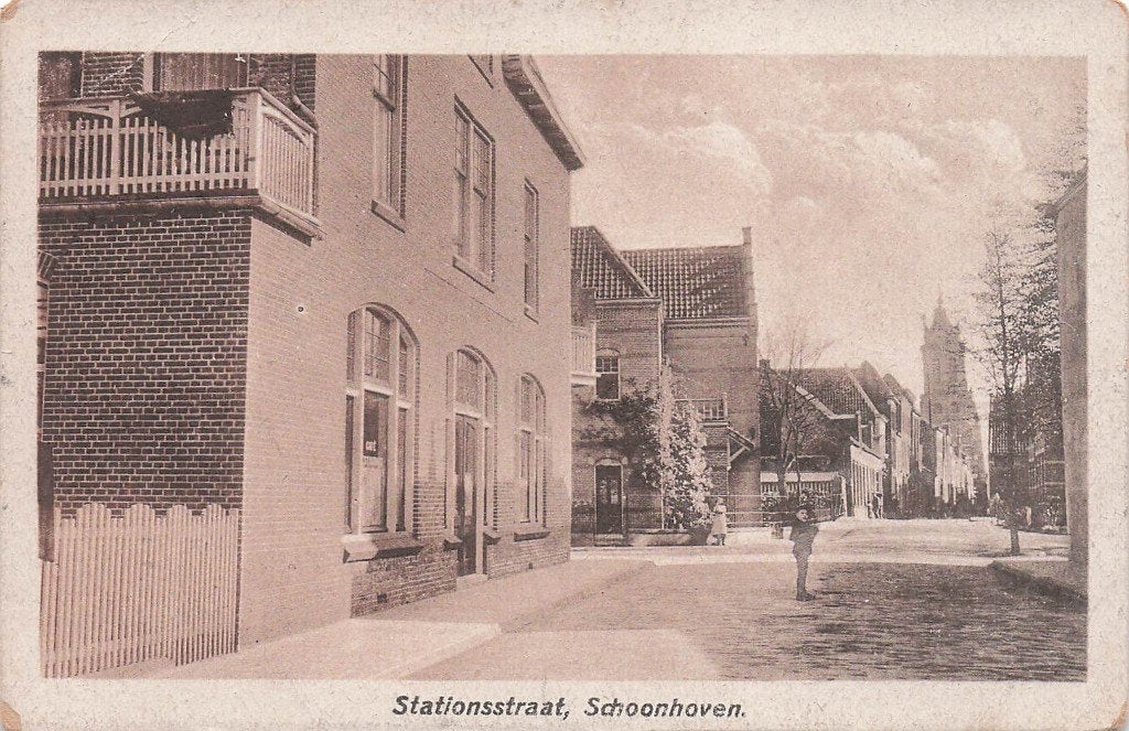 W165 Schoonhoven Stationsstraat - uitg de Gruijter -, Verzamelen, Verzenden, 1920 tot 1940, Gelopen, Zuid-Holland
