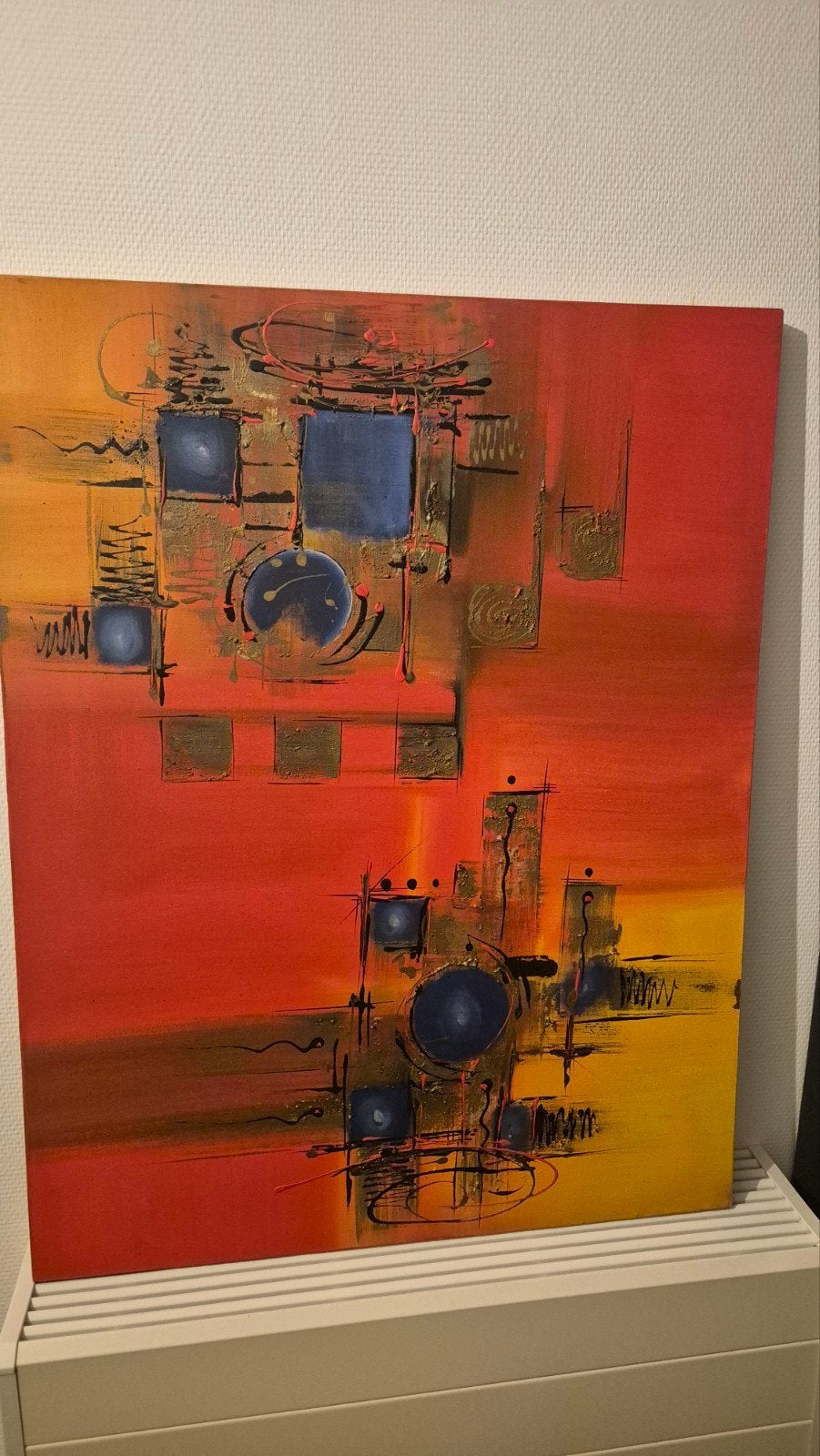 Abstract Schilderij - Levendige Kleuren en Textuur, Antiek en Kunst, Ophalen