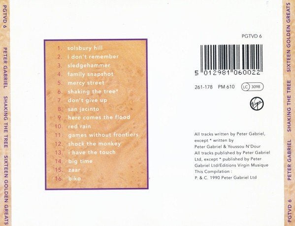 Peter gabriel – shaking the tree: sixteen golden greats cd, Verzenden, Zo goed als nieuw, Poprock