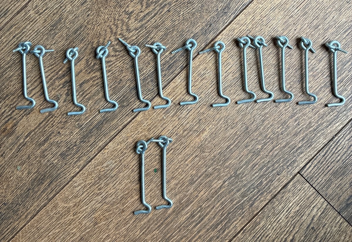 Windhaken glansverzinkt - 13 stuks x 8cm, 2stuks x 9cm, Ophalen of Verzenden, Gebruikt, IJzer, Overige typen