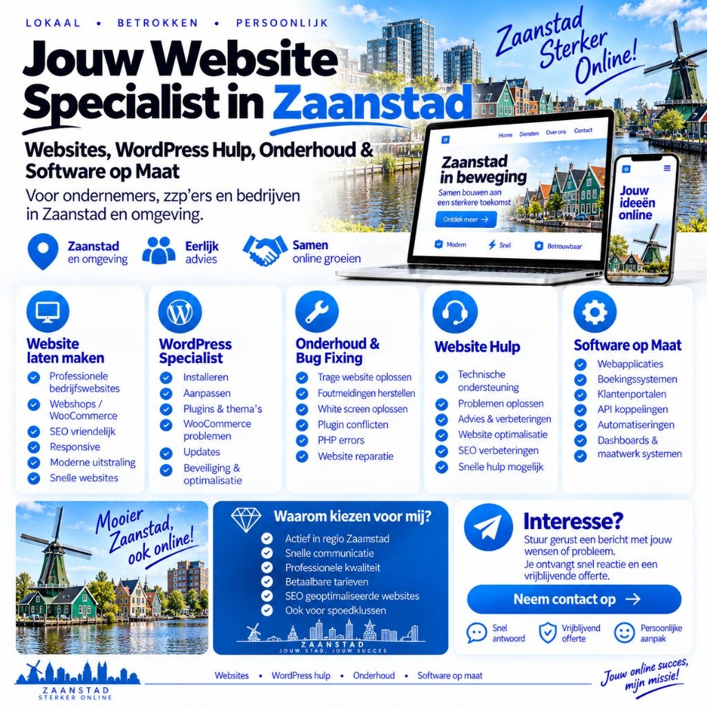 Website Laten Maken & WordPress Hulp Zaanstad, Vanaf 3 jaar, Geschikt als bijbaan, Freelance of Uitzendbasis, 33 - 40 uur