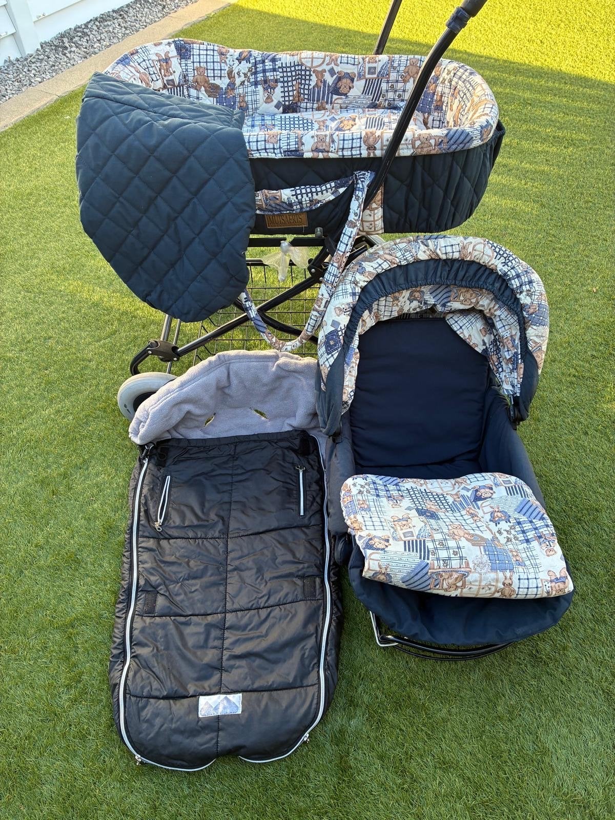 Vintage Kinderwagen met Reiswieg en Voetenzak, Gebruikt, Met reiswieg, Ophalen, Kinderwagen