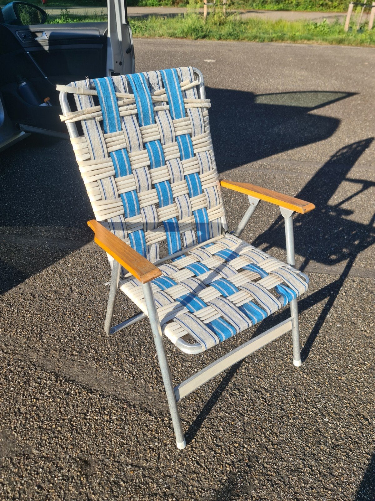 Opvouwbare campingstoel met armleuningen, Ophalen, Gebruikt, Campingstoel
