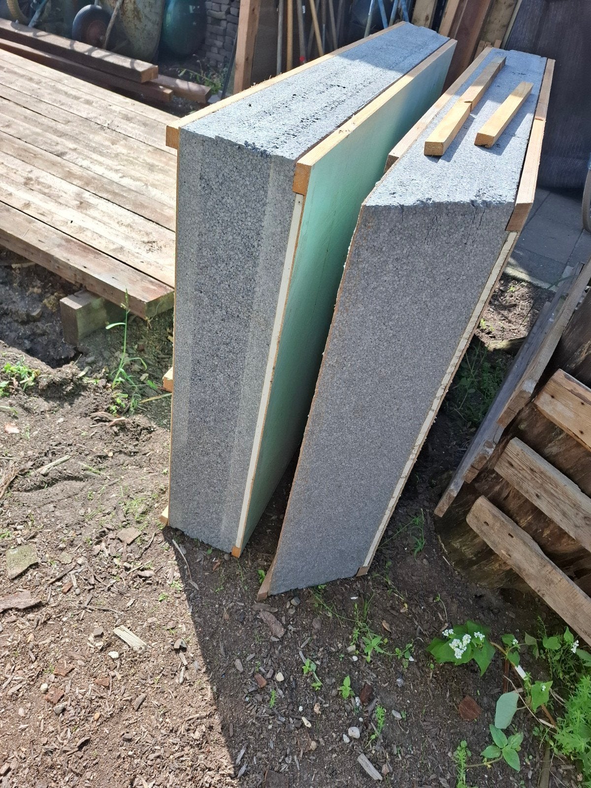 2 restanten dakplaat Unidek 21,1cm dik (ca 3m2), 12 cm of meer, Zo goed als nieuw, Minder dan 5 m², Piepschuim (Tempex)