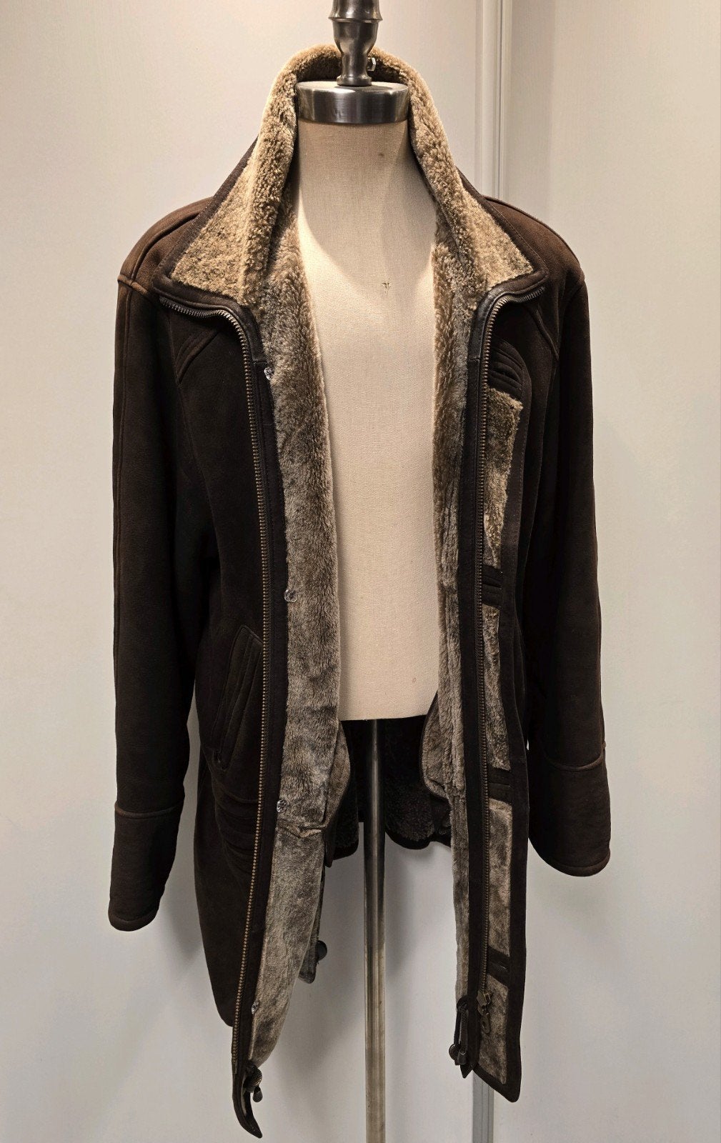 Heren lammy coat parka - maat XL - lamsleer lamsvacht, Ophalen of Verzenden, Zo goed als nieuw, Maat 56/58 (XL), Bruin