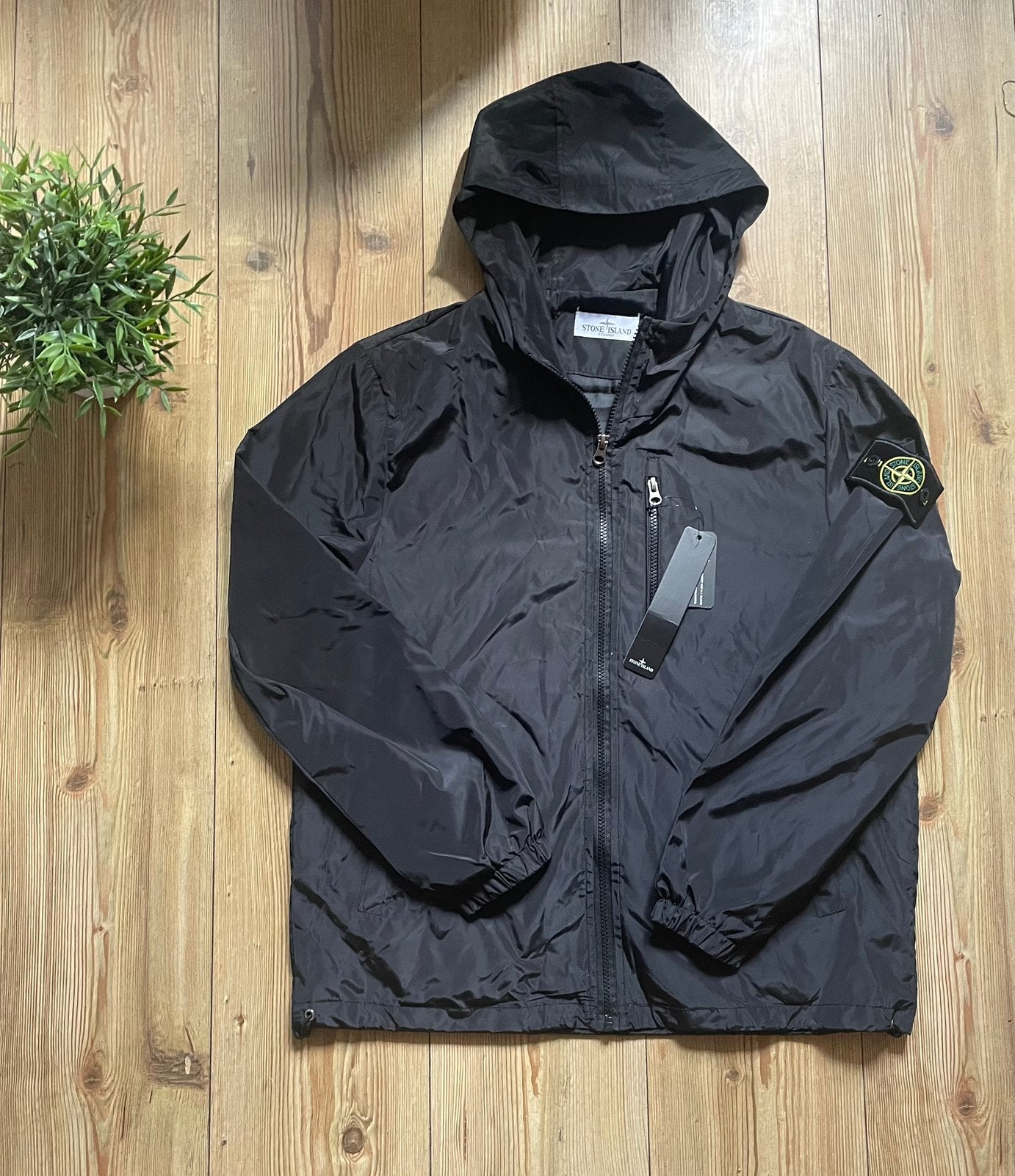 Stone Island Windbreaker-Zwart, Kleding | Heren, Ophalen of Verzenden, Nieuw, Maat 46 (S) of kleiner, Zwart